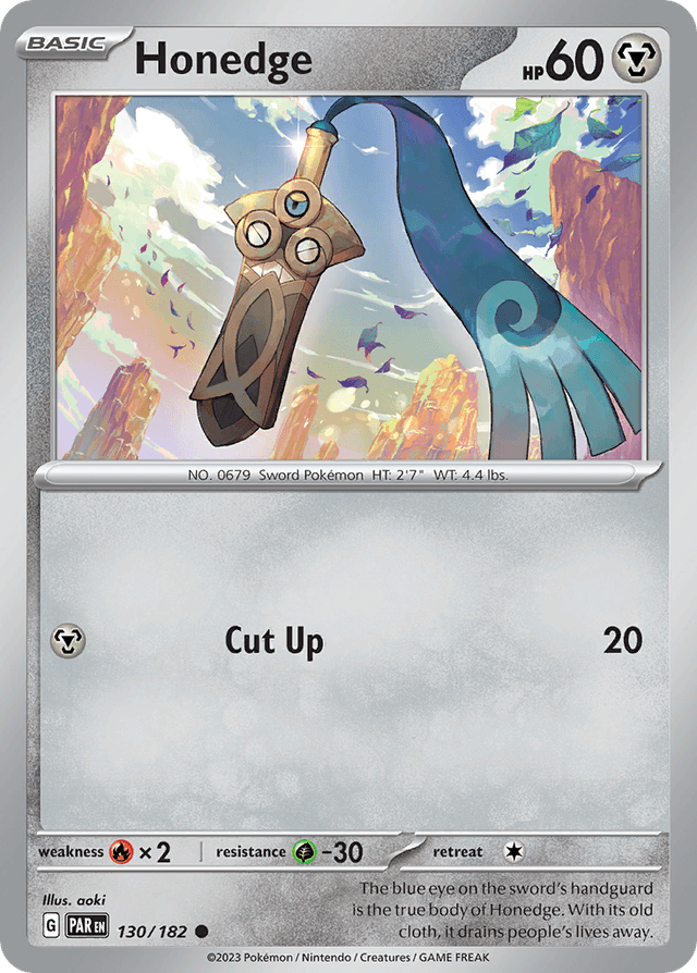 Carta Honedge 130/182 do set Paradox Rift — Pokémon TCG | Bynx