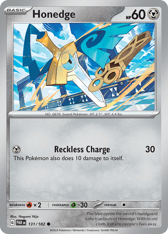 Carta Honedge 131/182 do set Paradox Rift — Pokémon TCG | Bynx