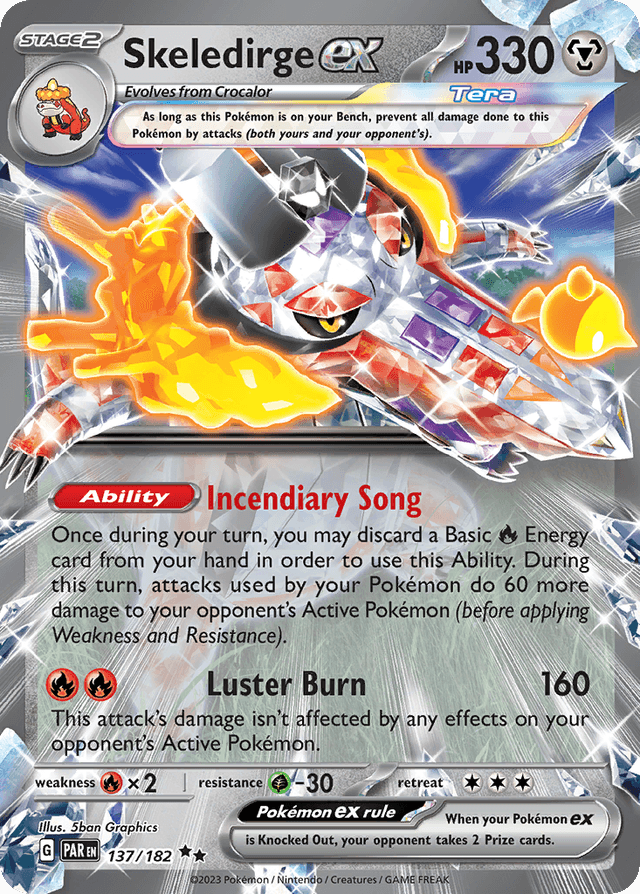 Carta Skeledirge ex 137/182 do set Paradox Rift — Pokémon TCG | Bynx