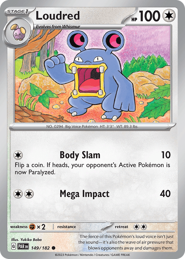 Carta Loudred 149/182 do set Paradox Rift — Pokémon TCG | Bynx