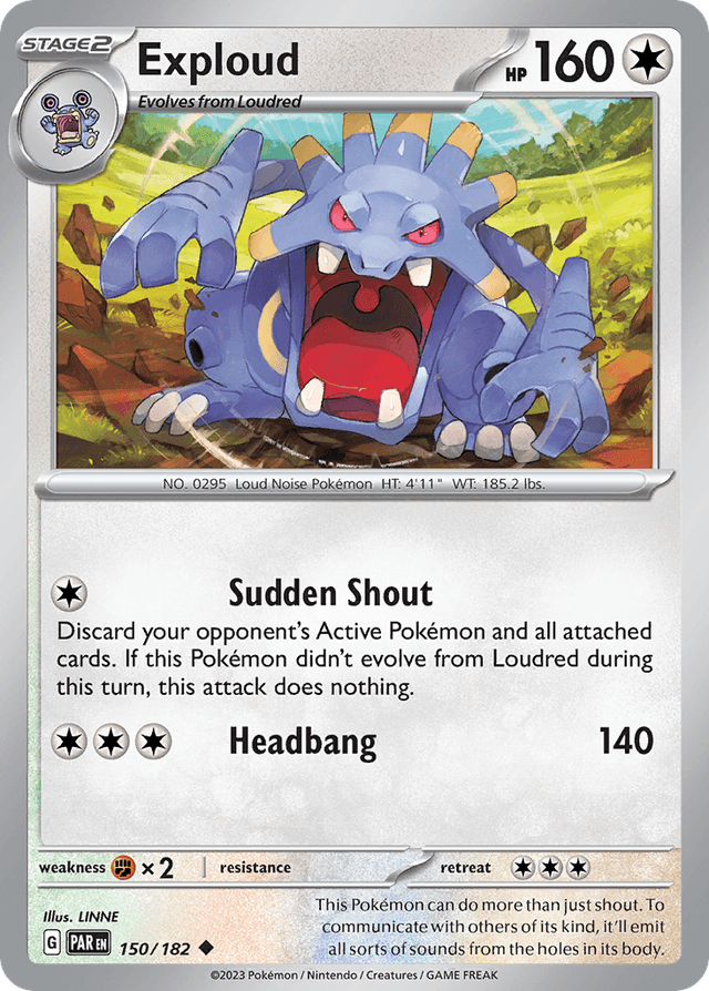 Carta Exploud 150/182 do set Paradox Rift — Pokémon TCG | Bynx