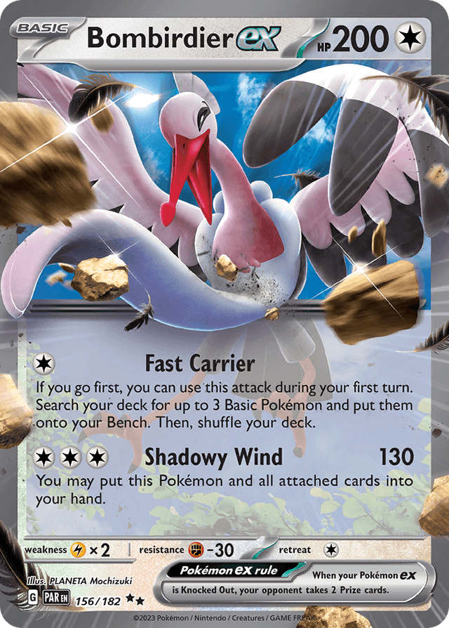 Carta Bombirdier ex 156/182 do set Paradox Rift — Pokémon TCG | Bynx