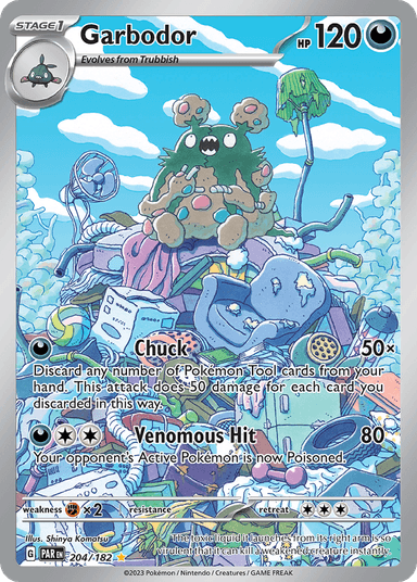 Carta Garbodor 204/182 do set Paradox Rift — Pokémon TCG | Bynx