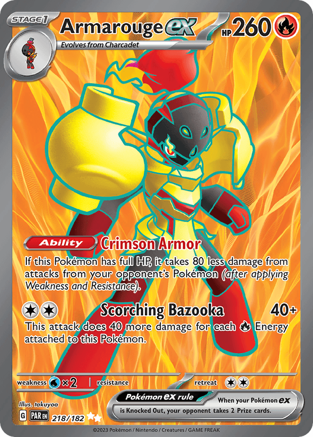 Carta Armarouge ex 218/182 do set Paradox Rift — Pokémon TCG | Bynx