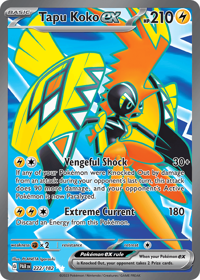 Carta Tapu Koko ex 222/182 do set Paradox Rift — Pokémon TCG | Bynx