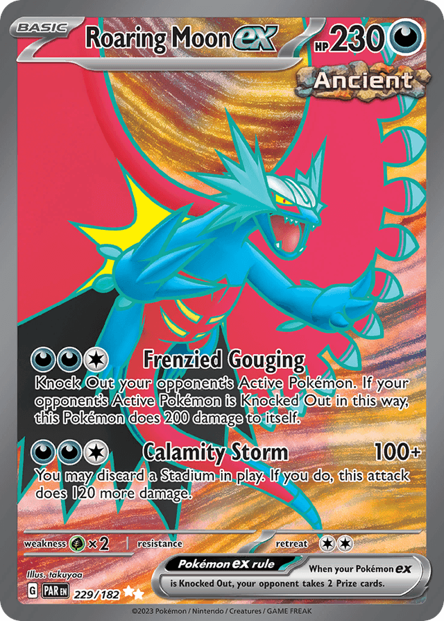 Carta Roaring Moon ex 229/182 do set Paradox Rift — Pokémon TCG | Bynx