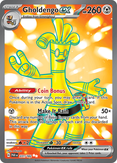 Carta Gholdengo ex 231/182 do set Paradox Rift — Pokémon TCG | Bynx