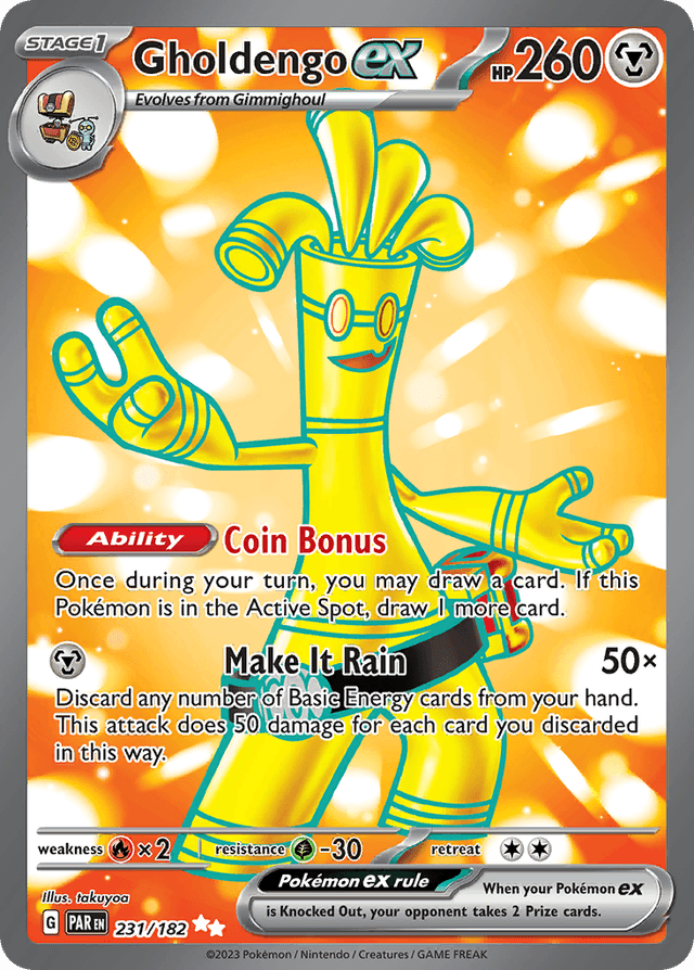 Carta Gholdengo ex 231/182 do set Paradox Rift — Pokémon TCG | Bynx
