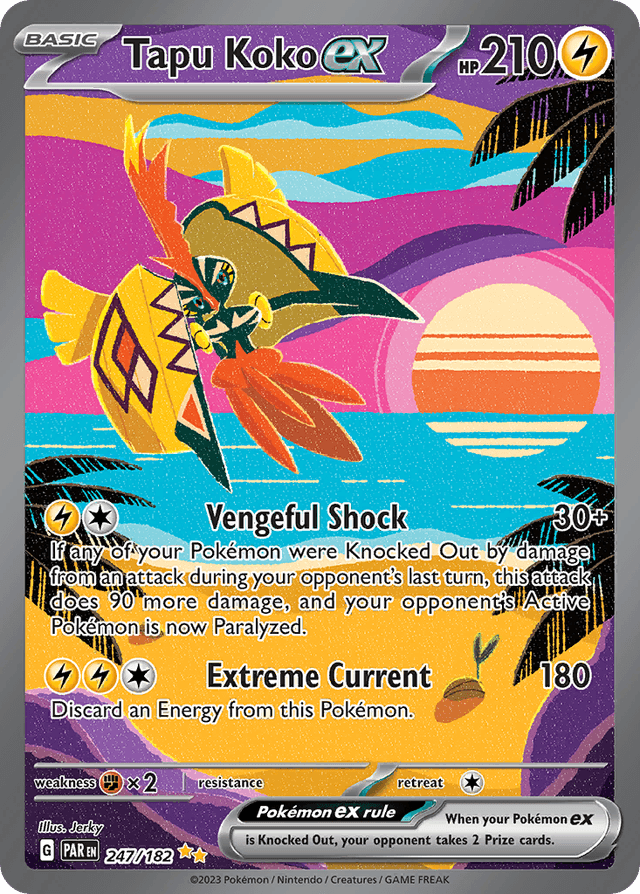 Carta Tapu Koko ex 247/182 do set Paradox Rift — Pokémon TCG | Bynx