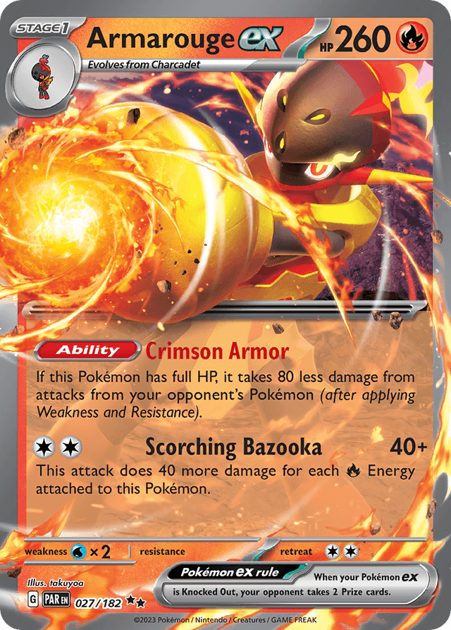 Carta Armarouge ex 27/182 do set Paradox Rift — Pokémon TCG | Bynx