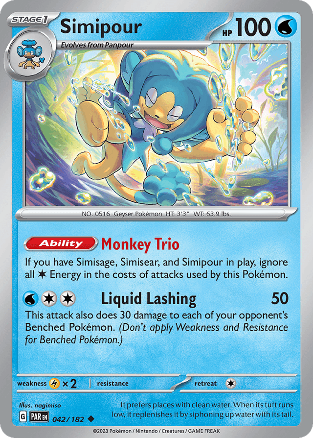 Carta Simipour 42/182 do set Paradox Rift — Pokémon TCG | Bynx