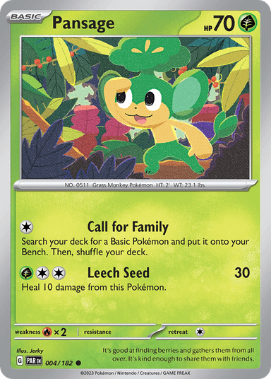 Carta Pansage 4/182 do set Paradox Rift — Pokémon TCG | Bynx