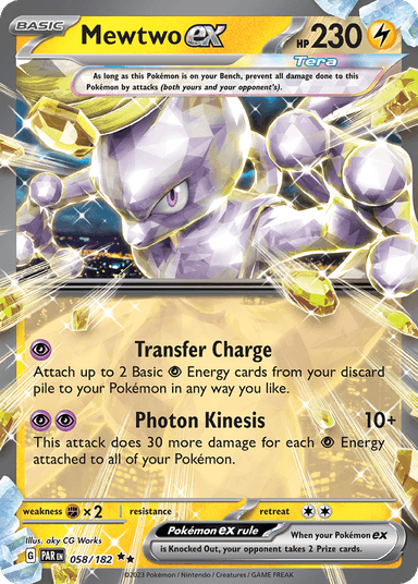 Carta Mewtwo ex 58/182 do set Paradox Rift — Pokémon TCG | Bynx