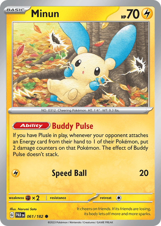 Carta Minun 61/182 do set Paradox Rift — Pokémon TCG | Bynx
