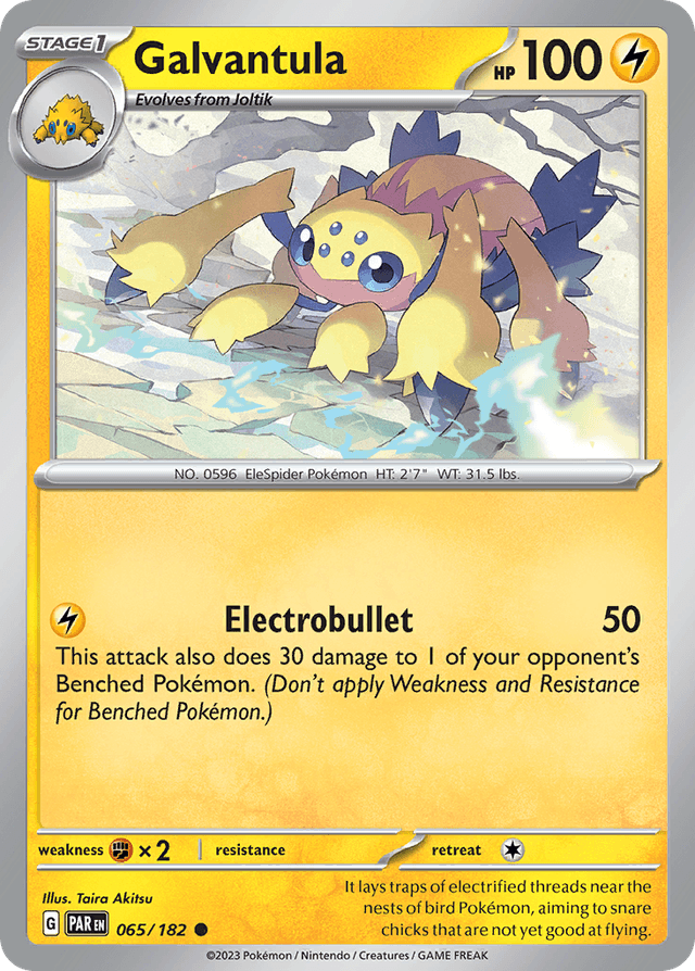 Carta Galvantula 65/182 do set Paradox Rift — Pokémon TCG | Bynx