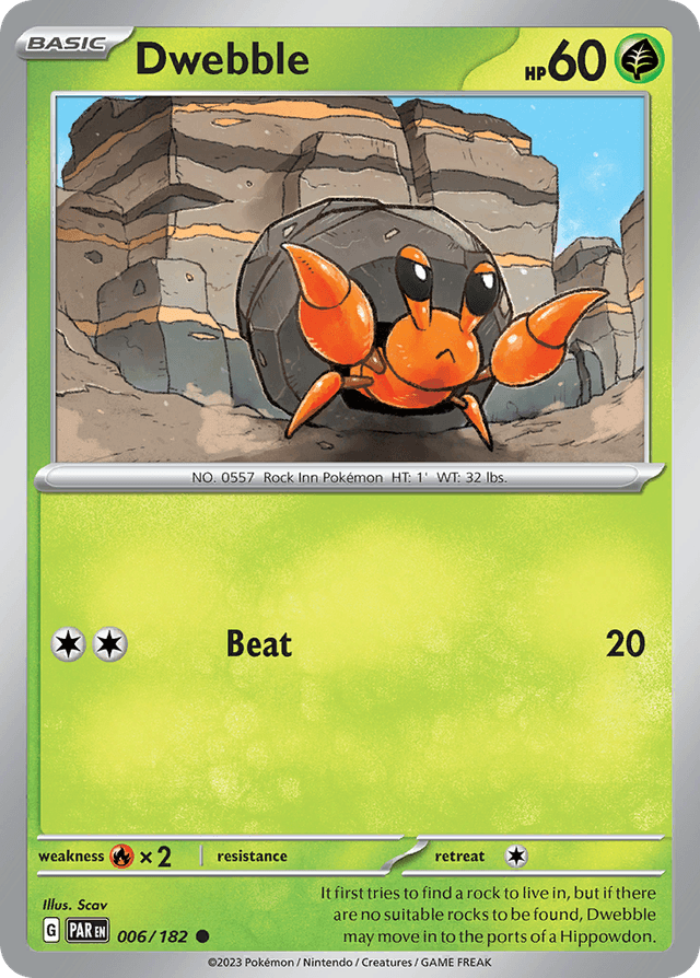 Carta Dwebble 6/182 do set Paradox Rift — Pokémon TCG | Bynx