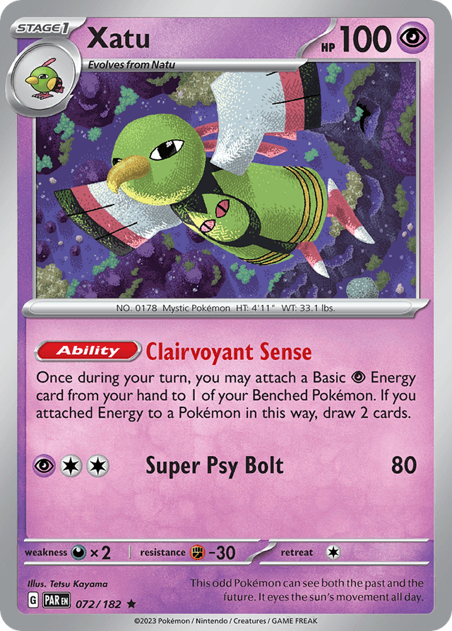 Carta Xatu 72/182 do set Paradox Rift — Pokémon TCG | Bynx