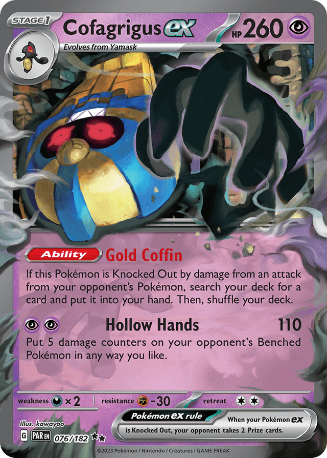 Carta Cofagrigus ex 76/182 do set Paradox Rift — Pokémon TCG | Bynx