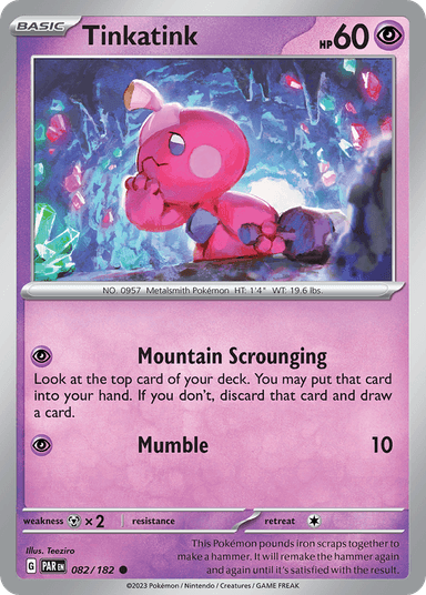Carta Tinkatink 82/182 do set Paradox Rift — Pokémon TCG | Bynx