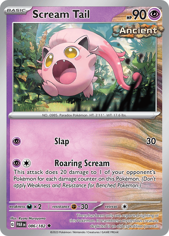 Carta Scream Tail 86/182 do set Paradox Rift — Pokémon TCG | Bynx