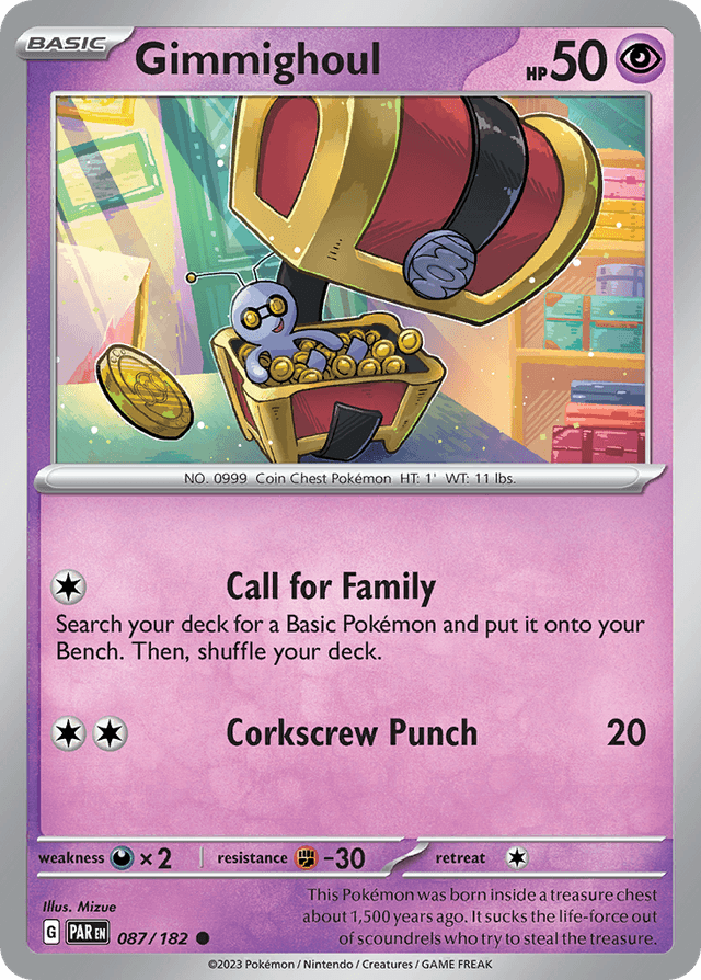 Carta Gimmighoul 87/182 do set Paradox Rift — Pokémon TCG | Bynx