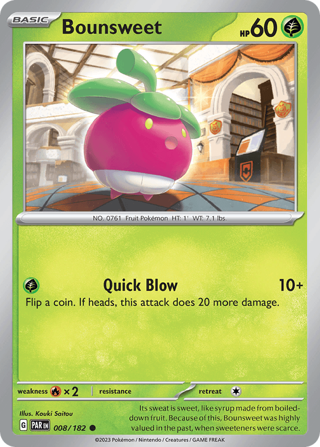 Carta Bounsweet 8/182 do set Paradox Rift — Pokémon TCG | Bynx
