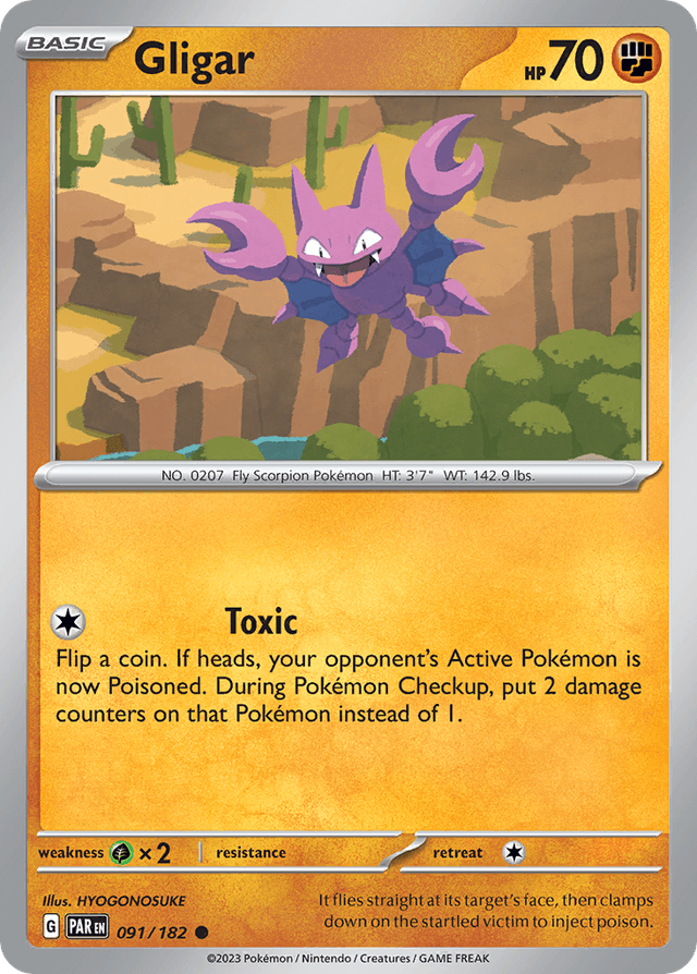 Carta Gligar 91/182 do set Paradox Rift — Pokémon TCG | Bynx