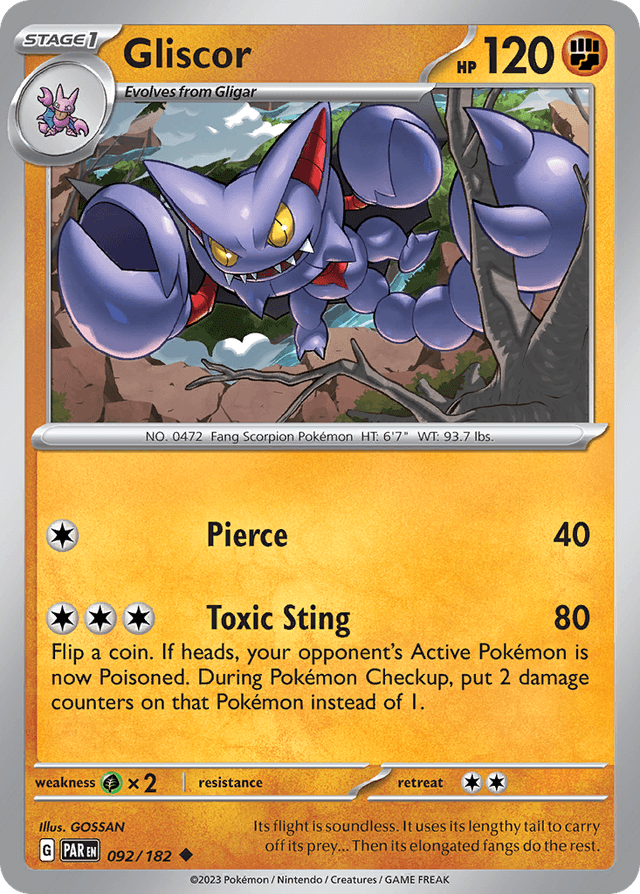Carta Gliscor 92/182 do set Paradox Rift — Pokémon TCG | Bynx