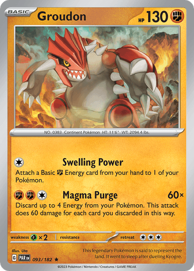 Carta Groudon 93/182 do set Paradox Rift — Pokémon TCG | Bynx