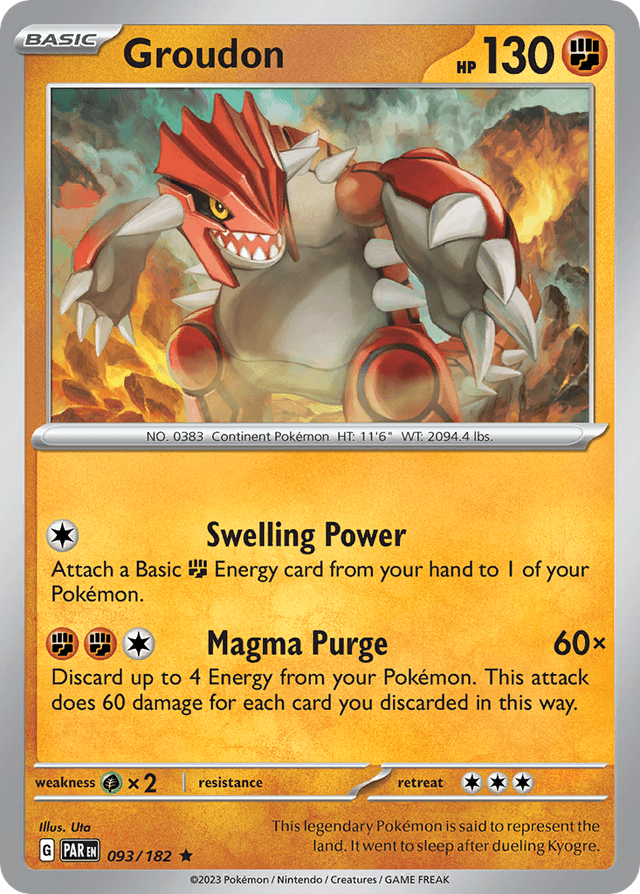 Carta Groudon 93/182 do set Paradox Rift — Pokémon TCG | Bynx