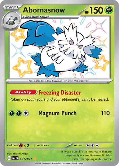 Carta Abomasnow 101/91 do set Paldean Fates — Pokémon TCG | Bynx