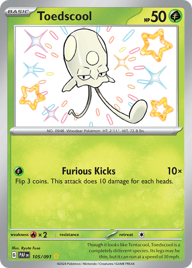 Carta Toedscool 105/91 do set Paldean Fates — Pokémon TCG | Bynx