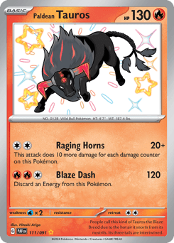 Paldean Tauros 111 — Paldean Fates