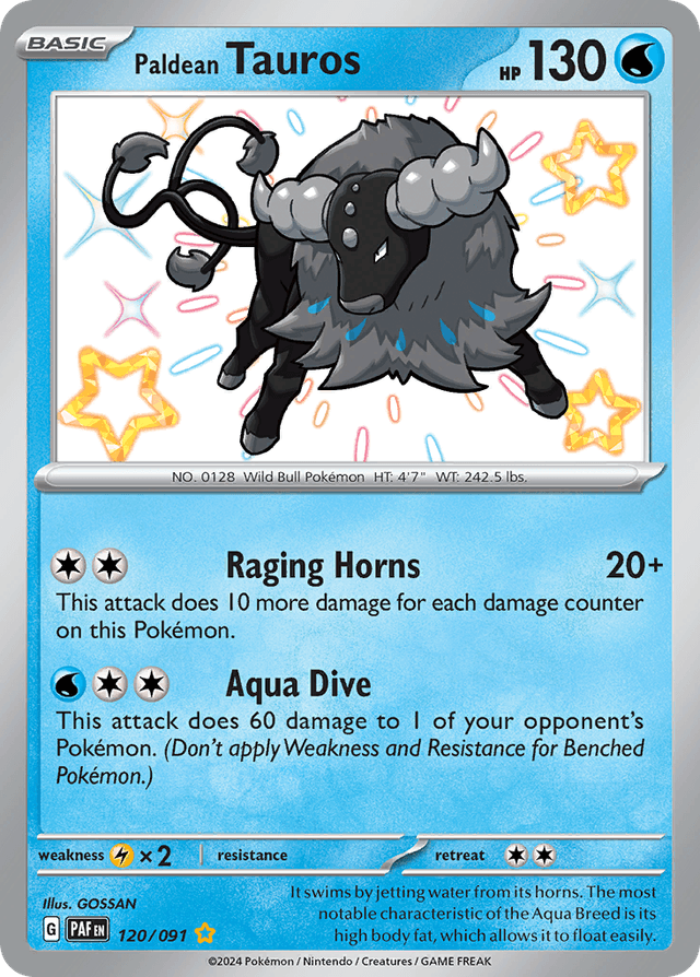 Carta Paldean Tauros 120/91 do set Paldean Fates — Pokémon TCG | Bynx