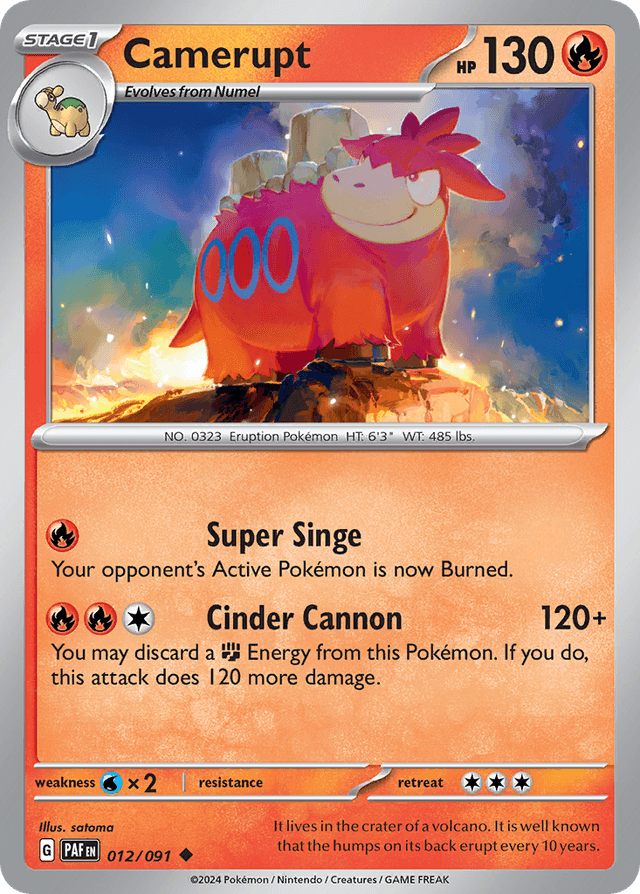 Carta Camerupt 12/91 do set Paldean Fates — Pokémon TCG | Bynx