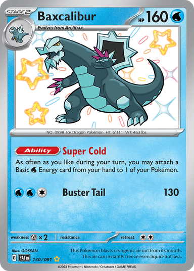 Carta Baxcalibur 130/91 do set Paldean Fates — Pokémon TCG | Bynx