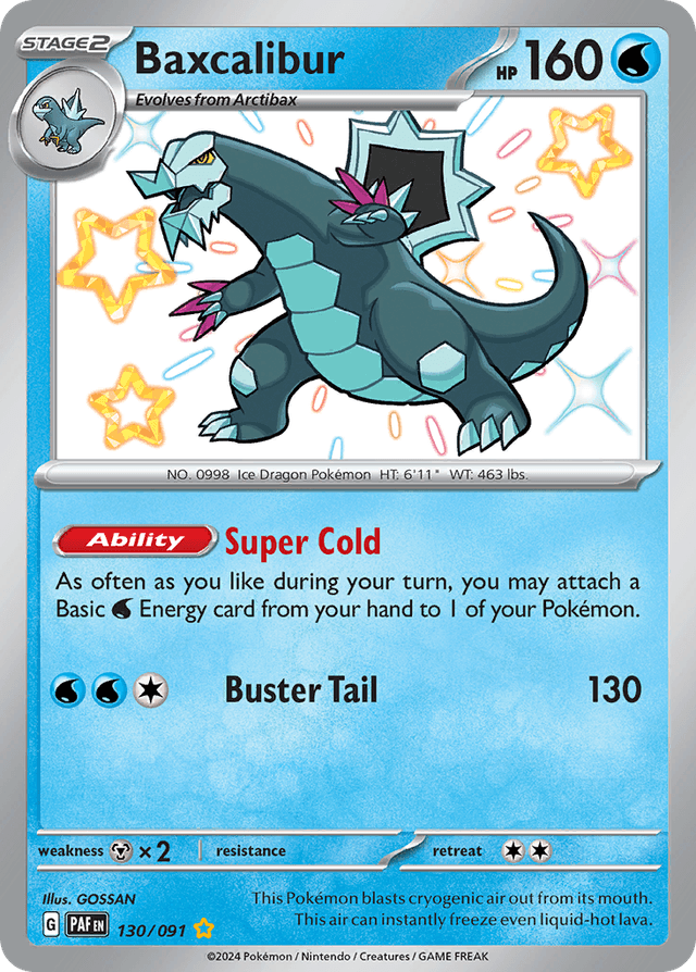 Carta Baxcalibur 130/91 do set Paldean Fates — Pokémon TCG | Bynx