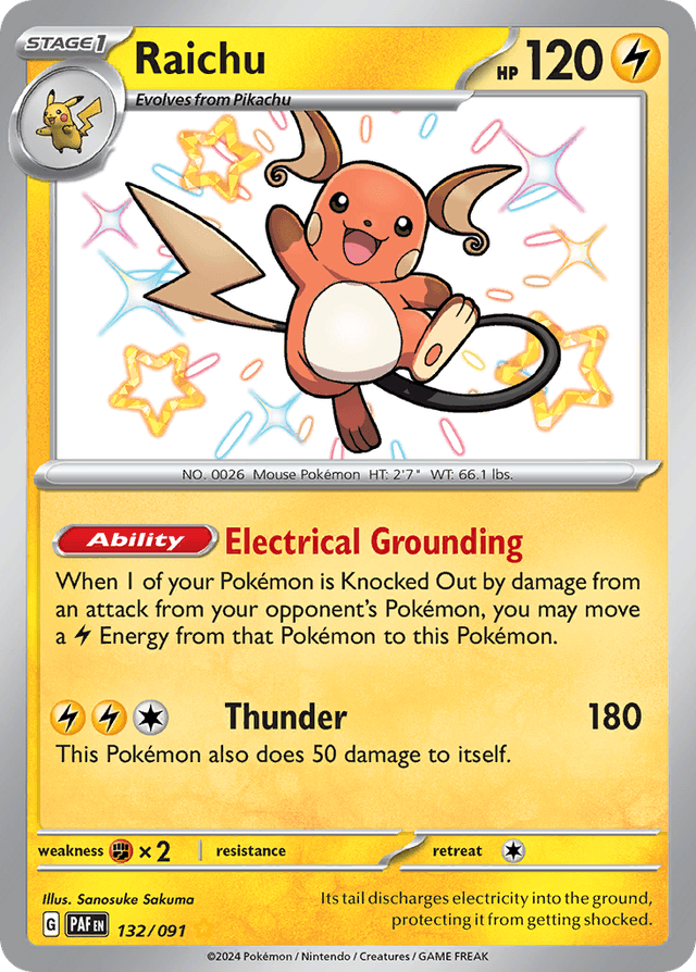 Carta Raichu 132/91 do set Paldean Fates — Pokémon TCG | Bynx