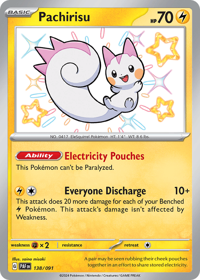 Carta Pachirisu 138/91 do set Paldean Fates — Pokémon TCG | Bynx