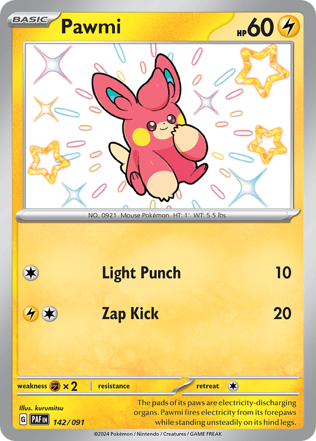 Carta Pawmi 142/91 do set Paldean Fates — Pokémon TCG | Bynx
