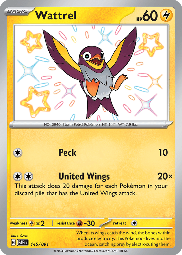 Carta Wattrel 145/91 do set Paldean Fates — Pokémon TCG | Bynx