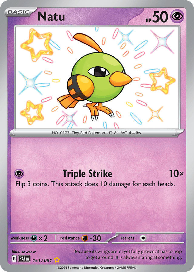 Carta Natu 151/91 do set Paldean Fates — Pokémon TCG | Bynx