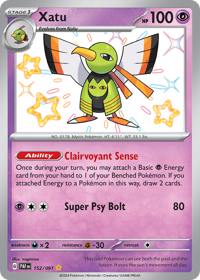 Carta Xatu 152/91 do set Paldean Fates — Pokémon TCG | Bynx