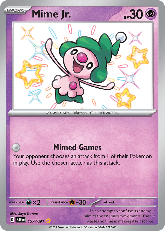 Carta Mime Jr. 157/91 do set Paldean Fates — Pokémon TCG | Bynx