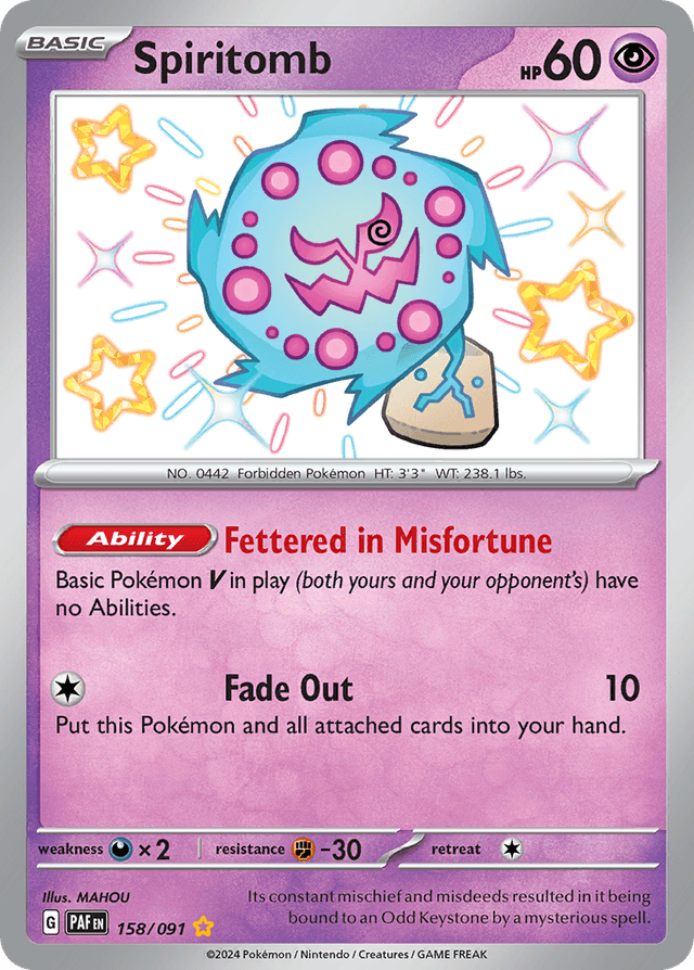 Carta Spiritomb 158/91 do set Paldean Fates — Pokémon TCG | Bynx
