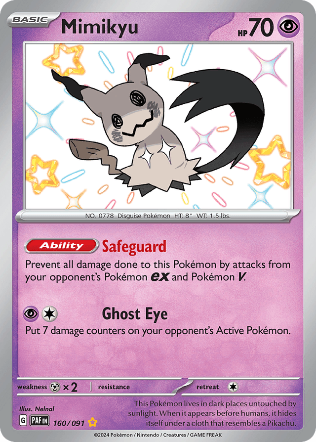 Carta Mimikyu 160/91 do set Paldean Fates — Pokémon TCG | Bynx