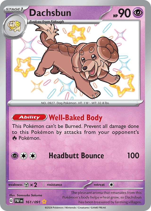 Carta Dachsbun 161/91 do set Paldean Fates — Pokémon TCG | Bynx
