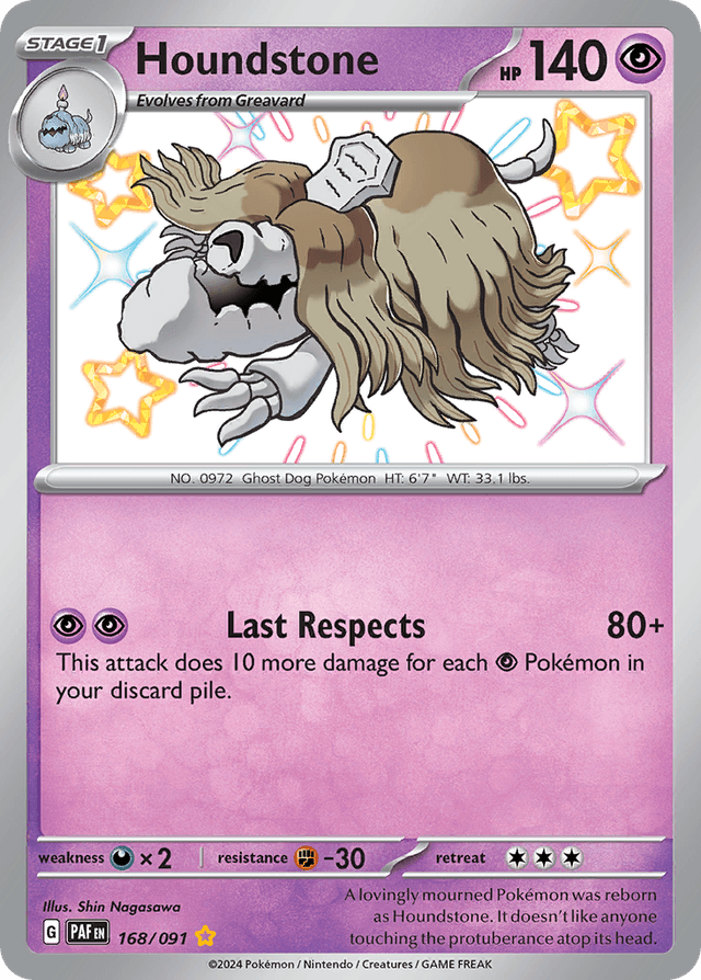Carta Houndstone 168/91 do set Paldean Fates — Pokémon TCG | Bynx