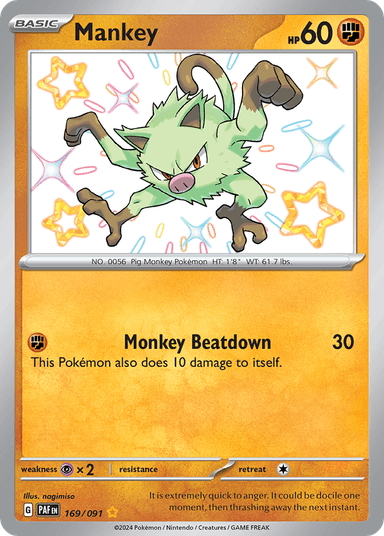 Carta Mankey 169/91 do set Paldean Fates — Pokémon TCG | Bynx
