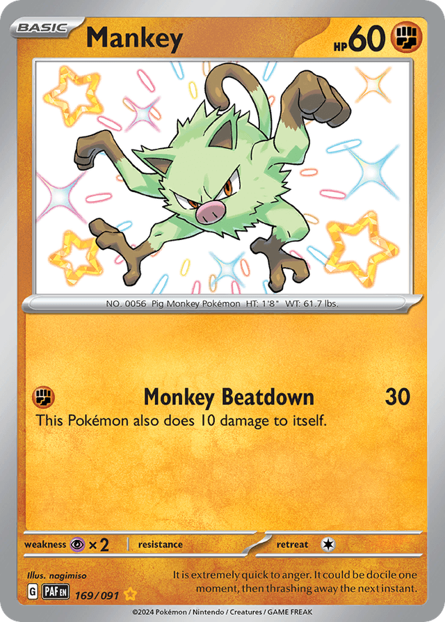 Carta Mankey 169/91 do set Paldean Fates — Pokémon TCG | Bynx